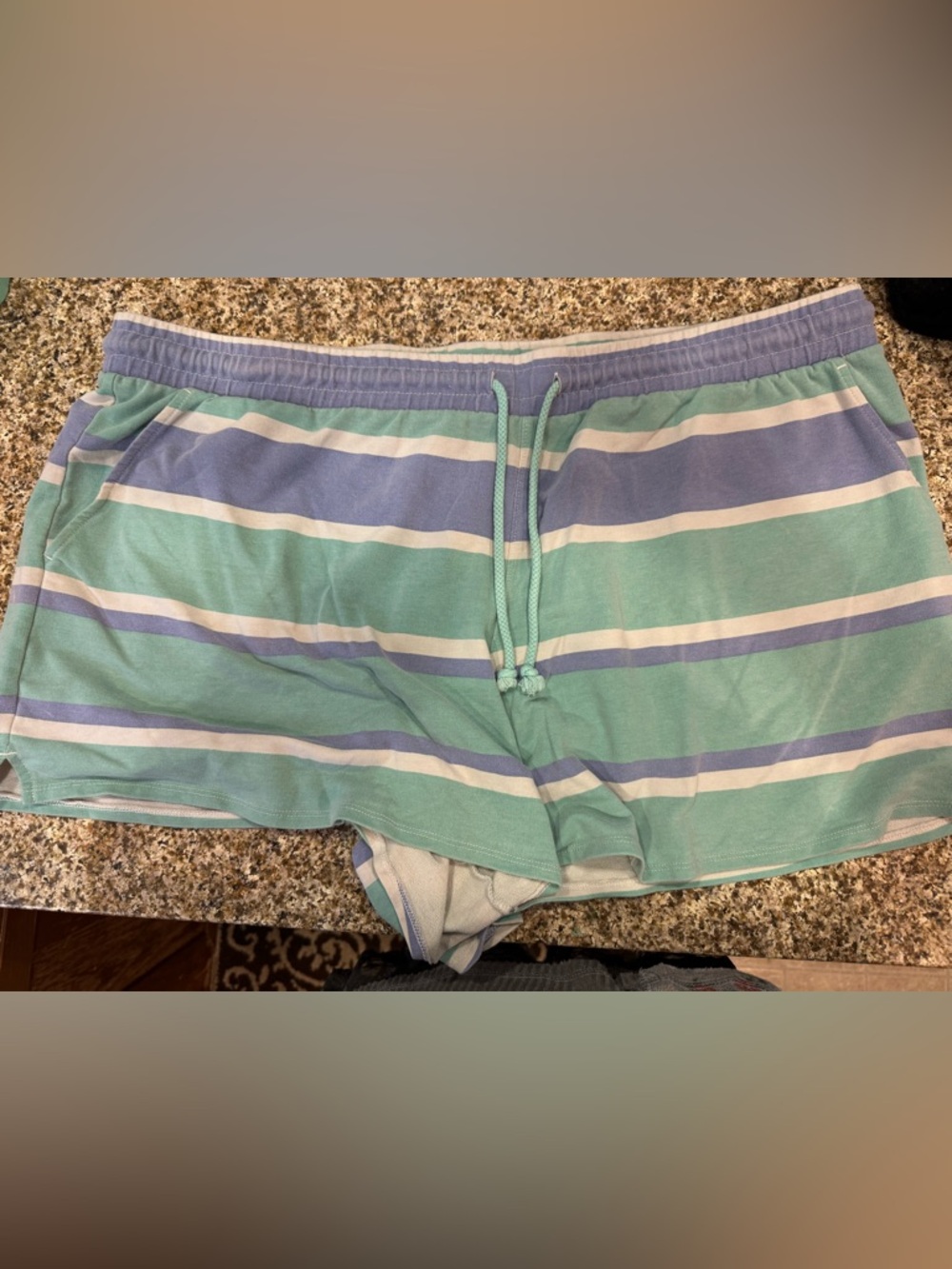 Wildfox Striped Sleep Shorts in Mint & Light Blue